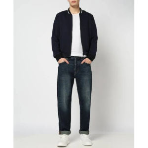 J82 Mid-Wash Loose Tapered Fit Jeans For Men