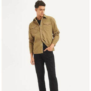 Men’s Solid Slim Fit Denim Shirt
