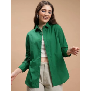 Women's Spread Collar Cotton Casual Shirt