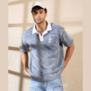 Fugazee Men’s Washed Oversized Polo Tshirt