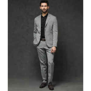Men's Notch Lapel Button Closure Single Breasted Textured
